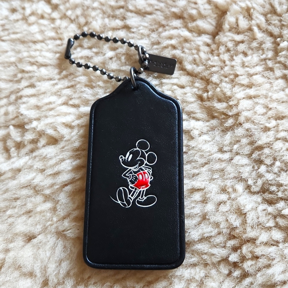 NWOT Disney X Coach Mickey Mouse Key Holder or Bag Charm Hangtag 🖤🐭❤️